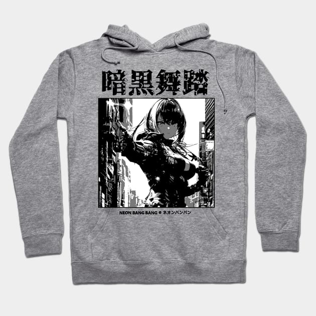 Cyberpunk Cyborg Anime Girl Japanese Streetwear Hoodie by Neon Bang Bang